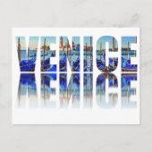 Venedig-Text mit Reflektion Postkarte (Vorderseite)