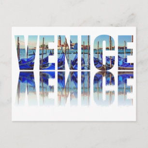Venedig-Text mit Reflektion Postkarte