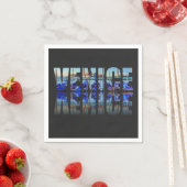 Venedig-Text mit Reflektion Serviette (Beispiel)