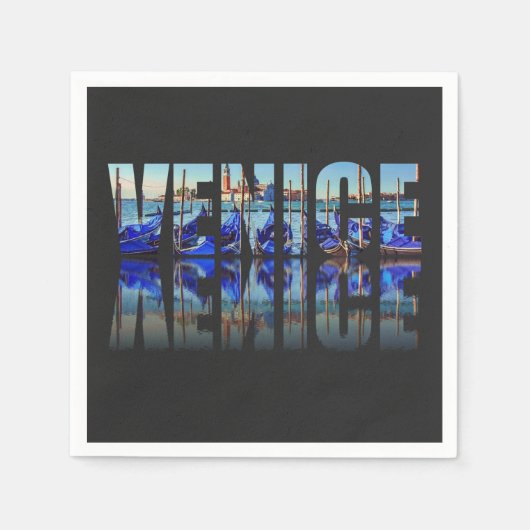 Venedig-Text mit Reflektion Serviette (Vorderseite)