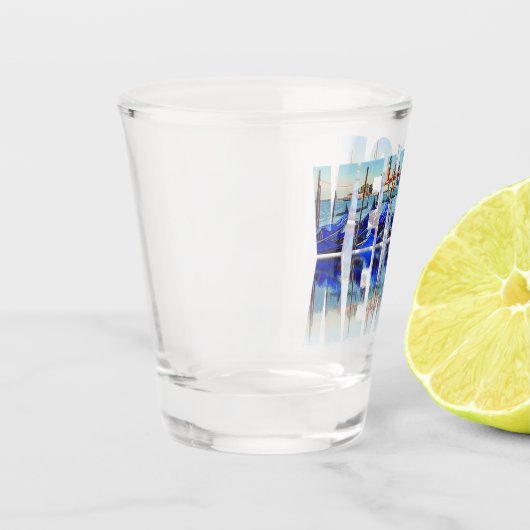 Venedig-Text mit Reflektionsglas Schnapsglas (Links)