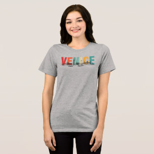Venedig Text mit Skyline Tri-Blend Shirt