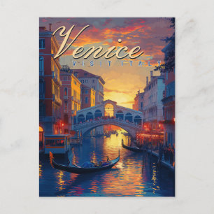 Venedig Traum: Eine antike Gondel Postkarte