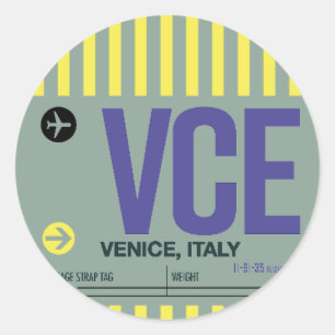 Venedig - Travel Tag Round Aufkleber