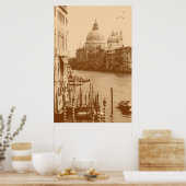 Venedig und Grand Canal in Taupe Poster (Küche)