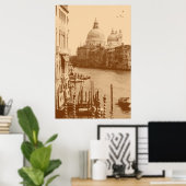 Venedig und Grand Canal in Taupe Poster (Heimbüro)