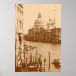 Venedig und Grand Canal in Taupe Poster