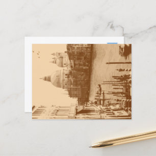 Venedig und Grand Canal in Taupe Postkarte