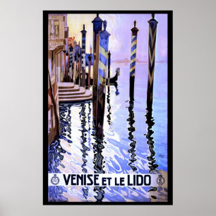 Venedig und Lido Vintage Italienische Reise Poster