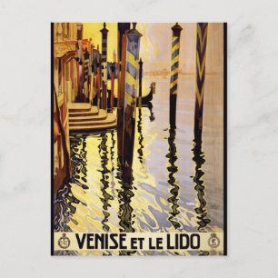 Venedig und Lido Vintage-Reiseposter Postkarte