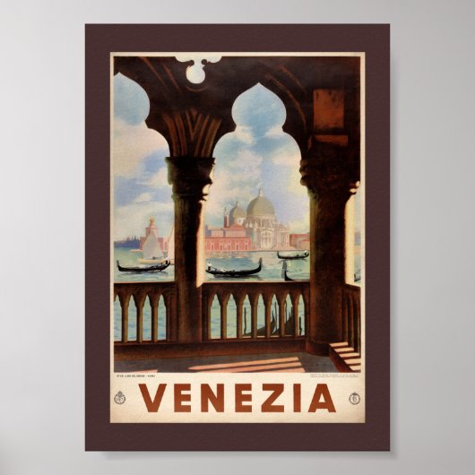 Venedig Venezia Vintage Reiseplakat Restauriert Poster (Vorne)