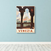 Venedig Venezia Vintage Reiseplaner restauriert Leinwanddruck (Insitu (Holzboden))