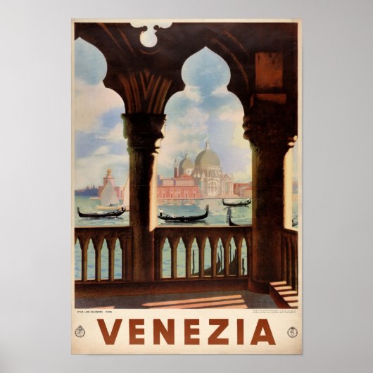 Venedig Venezia Vintage Reiseplaner restauriert Poster (Vorne)