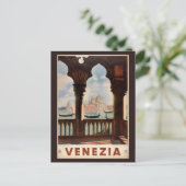 Venedig Venezia Vintage Reiseplaner restauriert Postkarte (Stehend Vorderseite)
