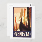 Venedig (Venezia) Vintage Travel Poster Postkarte (Vorne/Hinten)