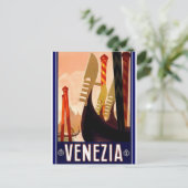 Venedig Vintages italienisches Poster Postkarte (Stehend Vorderseite)