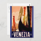 Venedig Vintages italienisches Poster Postkarte (Vorne/Hinten)