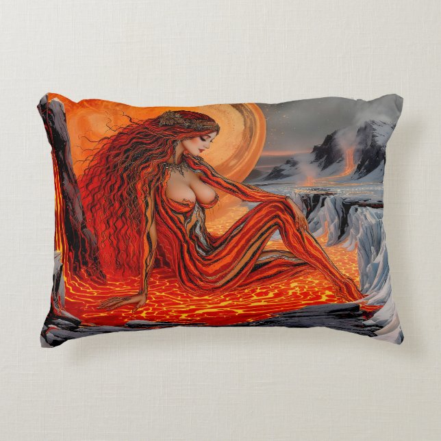 "Venen des Vulkans" - Vulkanerportrait Dekokissen (Vorderseite)