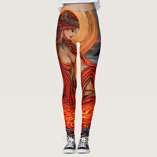 "Venen des Vulkans" - Vulkanerportrait Leggings (Vorderseite)