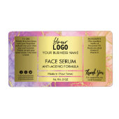 Venen Gold-Glitzer und Rosa-Farbtöne Serumschild (Vorne)