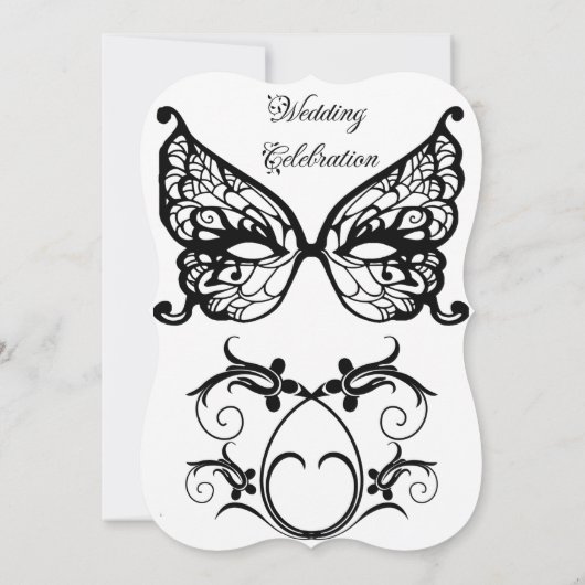 Venetia Carnivale Masque Viktorianischer Verzierte Einladung (Rückseite)