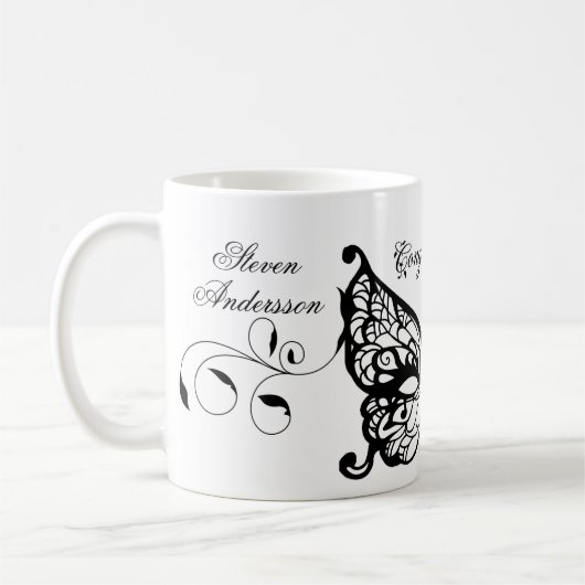 Venetia Carnivale Masque Viktorianischer Verzierte Kaffeetasse (Links)