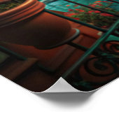 Venetian Balcony Sunset Canal View Art Poster (Ecke)