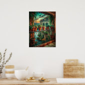 Venetian Balcony Sunset Canal View Art Poster (Küche)