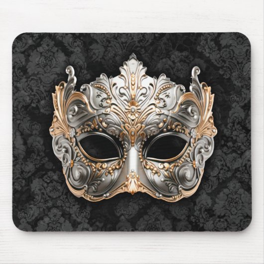 Venetian Ball Mask in Silver Mousepad (Vorne)