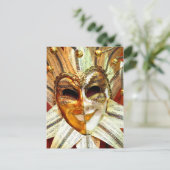 Venetian Carnival Jester Mask with Bells Postkarte (Stehend Vorderseite)