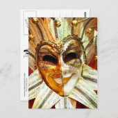 Venetian Carnival Jester Mask with Bells Postkarte (Vorne/Hinten)