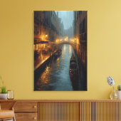 Venetian Glow – Rainy Night Lights and Reflections Leinwanddruck (Insitu (Wohnzimmer))