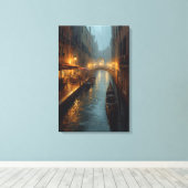 Venetian Glow – Rainy Night Lights and Reflections Leinwanddruck (Insitu (Holzboden))