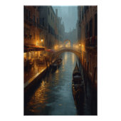 Venetian Glow – Rainy Night Lights and Reflections Poster (Vorderseite)