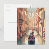 Venetian Gondola Ride Italy Postkarte (Vorne/Hinten)
