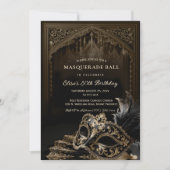 Venetian gothic Masquerade Party invitation Einladung (Vorderseite)