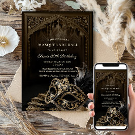 Venetian gothic Masquerade Party invitation Einladung