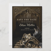Venetian Gothic Masquerade Party Save the Date Einladung (Vorderseite)