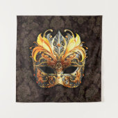 Venetian Masquerade Golden Mask Wandteppich (Vorderseite)