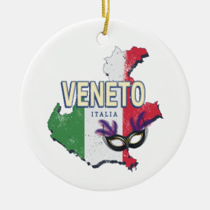 Veneto Italien Retro-Regionskarte Vintage-Souvenir Keramik Ornament