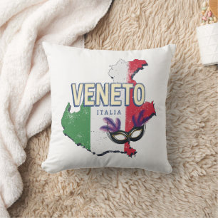 Veneto Italien Retro-Regionskarte Vintage-Souvenir Kissen