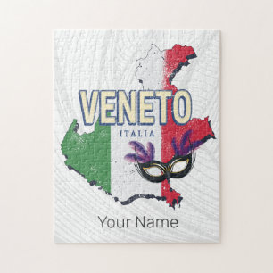 Veneto Italien Retro-Regionskarte Vintage-Souvenir Puzzle