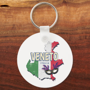 Veneto Italien Retro-Regionskarte Vintage-Souvenir Schlüsselanhänger