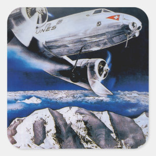 Venez en Suisse ~ Kommen Sie zur Schweiz Quadratischer Aufkleber