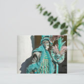 Venezia Carnivale Spektakulärer Feathered Man Postkarte (Stehend Vorderseite)