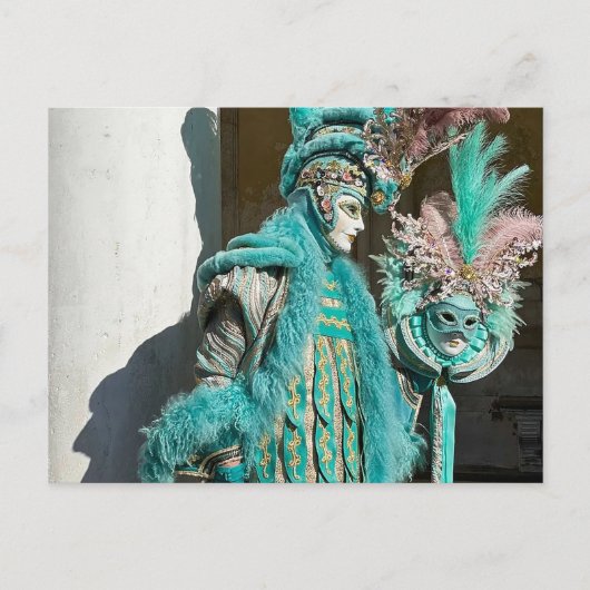 Venezia Carnivale Spektakulärer Feathered Man Postkarte (Vorderseite)