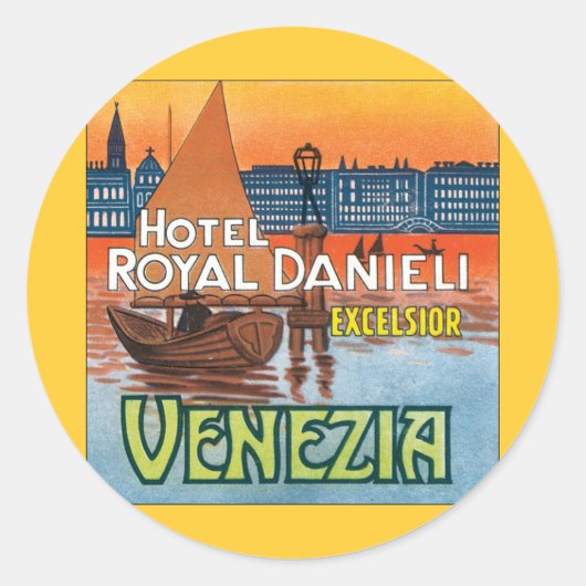 Venezia Hotel Royal Danieli Runder Aufkleber (Vorderseite)