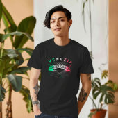 Venezia Rialto Bold Lines Mens Basic Dark T-Shirt