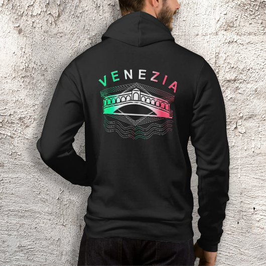 Venezia Rialto Bold Lines Mens Full Zip Hoodie