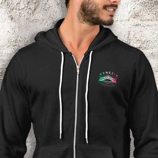 Venezia Rialto Bold Lines Mens Full Zip Hoodie